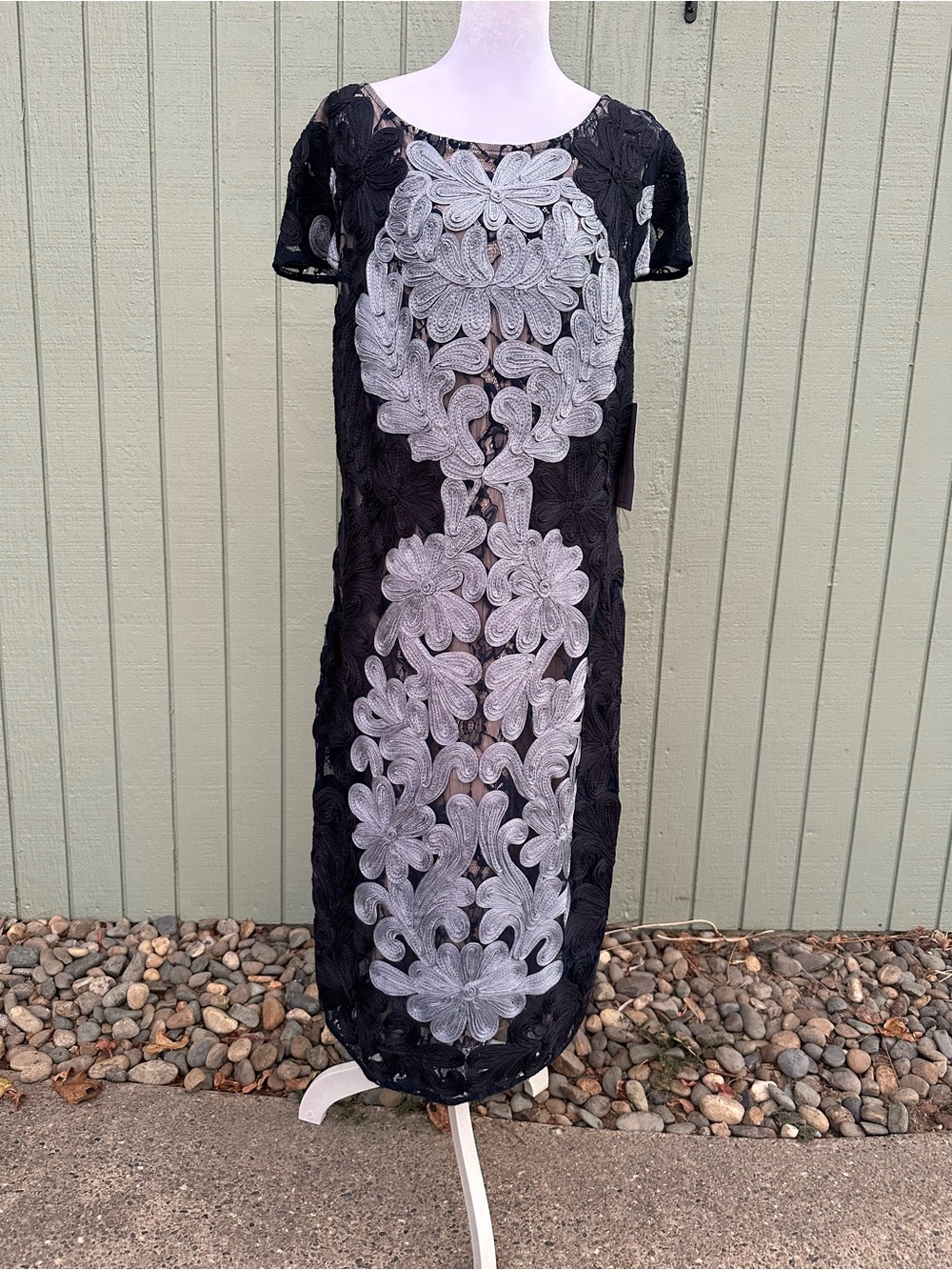 JS Collections Floral Soutache Lace Dress